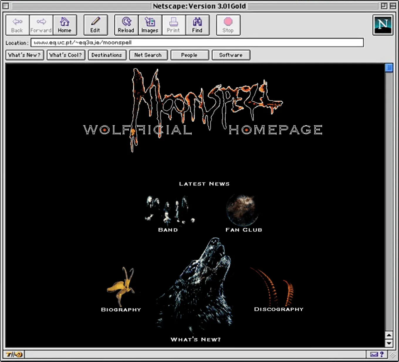 Moonspell's first website